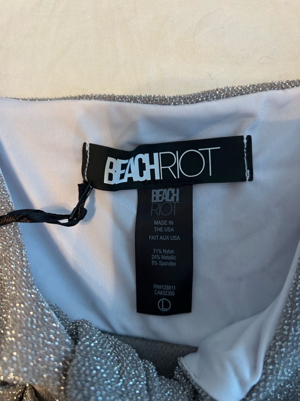 Beach Riot Silver Sparkle Ruffle Bikini Set - Picture 4 of 13